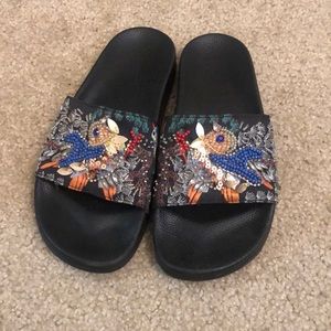 Sequin Beaded Steve Madden Slides